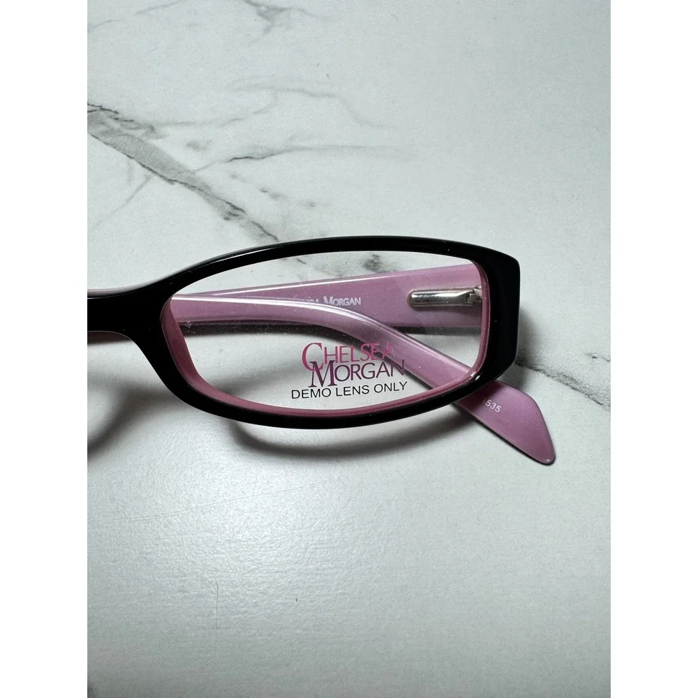 Chelsea Morgan CMM811 BK/PK Black Pink Polka Dot Rhinestone Frames 48-17-130